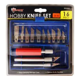 24 Wholesale Hobby Knife Set In Case 16 Pieces