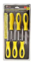 18 of Jumbo Screwdrivers With Rubber Grips 6 Piece