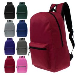24 Wholesale 17" Kids Basic Backpack In 8 Assorted Colors