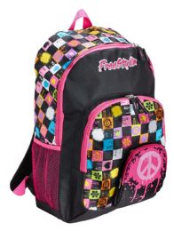 12 Wholesale 19'' Girl's Printed Deluxe Backpacks - Front Zipper Pockets