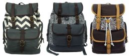 18 Pieces 18" Printed Canvas Computer Backpacks - School Supply Kits