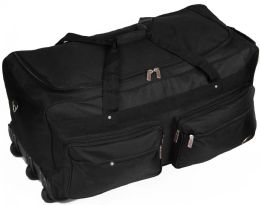 4 Wholesale Cargo Rollaboard Duffle Bags W/ Detachable External Compartments - Black