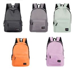 24 Wholesale 18" Padded Backpacks W/ Adjustable Straps & Usb Port Charger - Assorted Colors