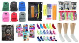 288 Wholesale Middle School BacK-TO-School Bundle - 288 Items - 17" Classic Backpacks, Supply Kits, Underwear, & Socks!