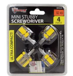 48 of Mini Stubby Screwdrivers 4 Piece