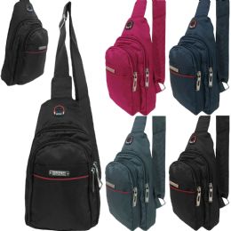 48 Wholesale Men & Women's Compact Sling Bags W/ Adjustable Straps