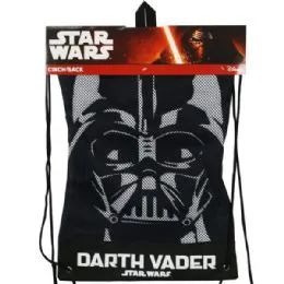 6 Wholesale Star Wars Darth Vader Cinch Sack Drawstring Backpack