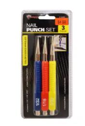 24 Wholesale Nail Punch Set 3 Piece