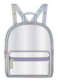 6 Pieces 8.25" Clear Mini Backpacks - Clear Backpacks