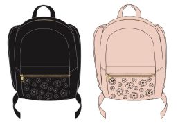 12 Wholesale Large Dome Backpacks W/ Floral Embellishment