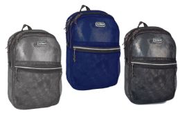 24 Wholesale 19'' Durable Mesh Material Backpacks - Double Compartment Design
