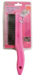36 Units of Pink Shoe Handle Wire Brush - Footwear & Shoes