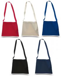 144 Wholesale 14" Small Canvas Messenger Bags W/ Bottom Gusset