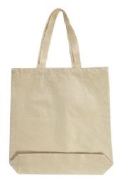 144 Wholesale 15" Cotton Canvas Gusseted Tote Bags - Natural