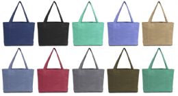 48 Wholesale Premium Cotton Pigment Dyed Boat Tote Bags