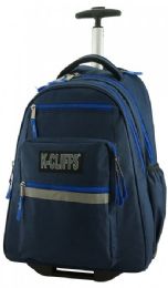 8 Wholesale Deluxe Rolling Book Bag Daypack Multiple Pockets