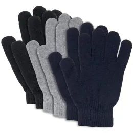 100 Pieces Adult Knitted Gloves -3 Assorted Colors - Knitted Stretch Gloves