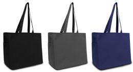 48 Wholesale 12" Deluxe Tote Bags w/ Side Storage Pocket