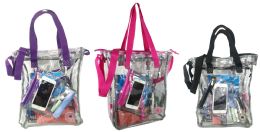 24 Wholesale 15.5" Clear PVC Messenger Bags