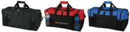 12 Wholesale 21" Deluxe Duffle Bags w/ Front Mesh Pockets