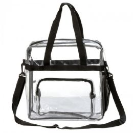 20 Wholesale 12 Inch Transparent Clear Pvc Stadium Approved Top Handle Tote Bag