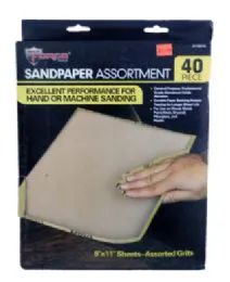 36 Pieces Sand Paper Assortment 40 Piece - Hardware