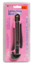 36 Pieces Snap Blade Knife With Rubber Grip Pink - Box Cutters and Blades