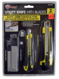 24 Pieces Snap Blade Knives With Grip And Blades 2 Piece - Box Cutters and Blades