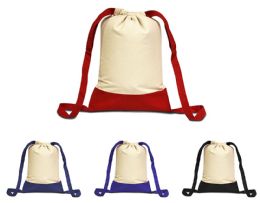 48 Wholesale Cape Cod Cotton Drawstring Backpacks
