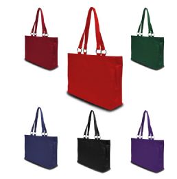 24 Wholesale Stephanie Large Game Day Microfiber Fashion Tote Bags