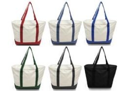 24 Wholesale Bay View Giant Zippered Boat Tote Bags