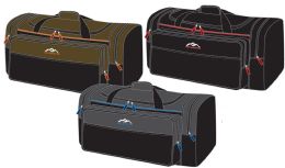 12 Wholesale 26" Multi Pocket Color Block Duffle Bags W/ Adjustable Straps
