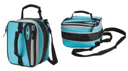 12 Bulk 15'' Expandable Cooler Bags W/ Shoulder Strap - Blue