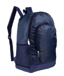 24 Pieces 17" Sport Bulk Backpacks With Side Mesh Water Bottle Pockets In Navy - Backpacks 18" or Larger