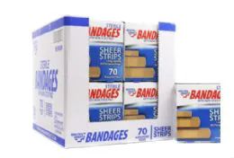72 Wholesale Bandages 70 Count Plastic