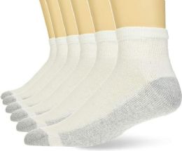 180 Wholesale 180 Pairs - Ankle Bulk Socks Athletic Size 10-13 in White with Grey