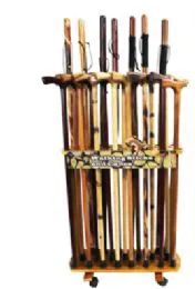 Wood Display Rack For Canes Walking Sticks - Personal Care Items