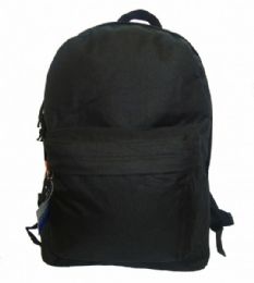 36 Wholesale 18 Inch Classic Black Backpack