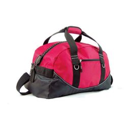 12 Wholesale Mega Zipper Duffle Bags - Red/black TwO-Tone Only