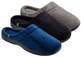 24 Wholesale Men's Plush Clog Slippers - Solid Colors