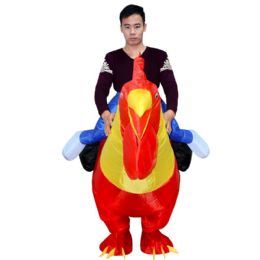 2 Bulk Red Cock Inflatable Multi Use Blow Up Chicken Costume For Cosplay Party