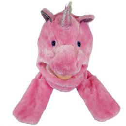 10 Pieces Soft Plush Pink Unicorn Animal Character BuilT-In Paws Mitten Hat - Winter Animal Hats