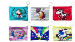 72 Pieces Holographic Zipper Pouch Unicorn - Coin Holders & Banks