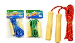96 Units of Jump Rope With Wood Handles - Jump Ropes
