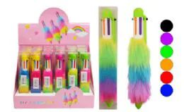 72 Pieces Multi Color Retractable Pen Plush Pom Pom Neon - Pens