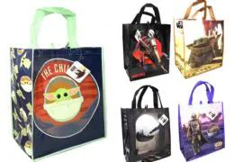 36 Wholesale Reusable Large Tote Bag Star Wars Mandalorian