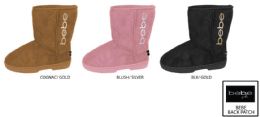 12 Wholesale Girl's Winter Boots W/ Side Bebe Lurex Embroidery