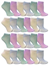 48 Bulk Yacht & Smith Women's Light Weight No Show Loafer Ankle Socks In Assorted Pastel