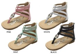 12 Wholesale Toddler Girl's Gladiator Sandals W/ Bebe Hardware