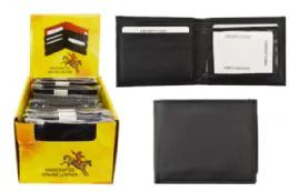 24 Pieces Black Leather Genuine Leather Wallet - Leather Wallets